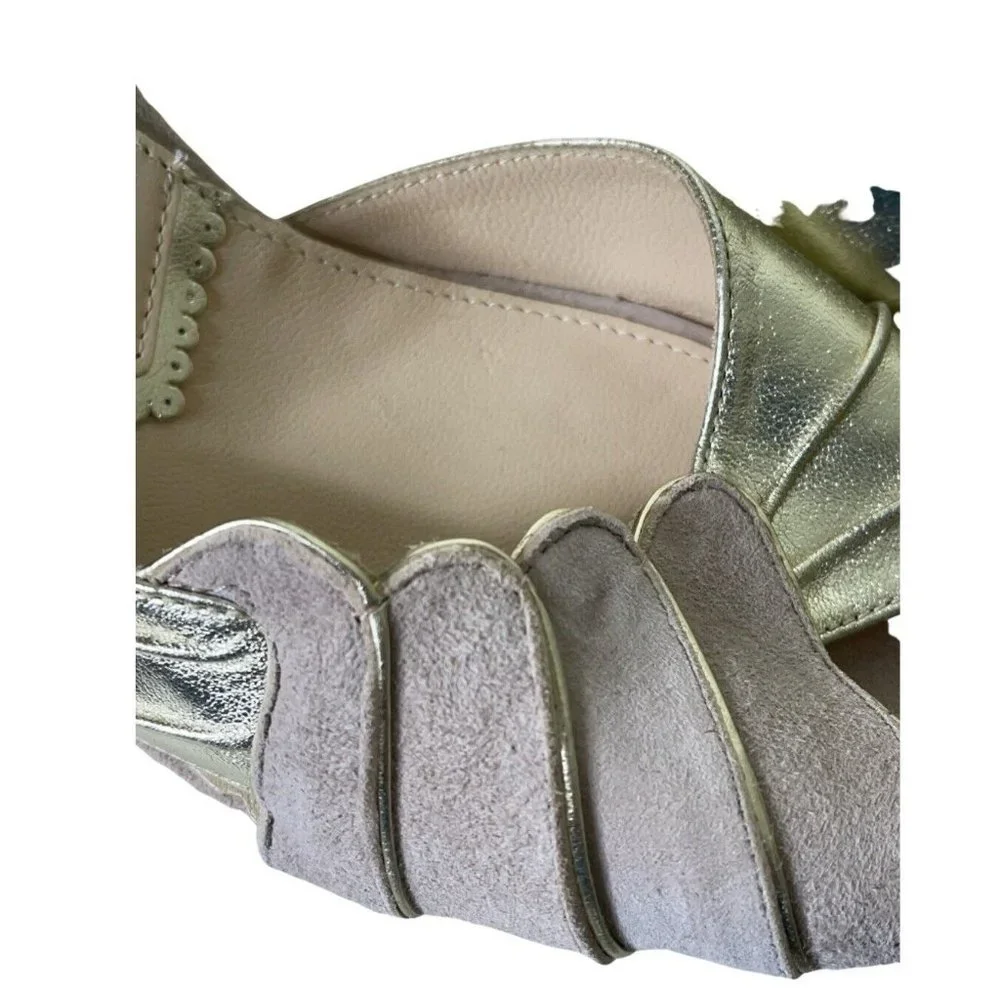Bhldn Rachel Simpson Pink Gold Metallic Caramia Heels Shoes Bridal Size 40 9 NEW - Picture 6 of 7